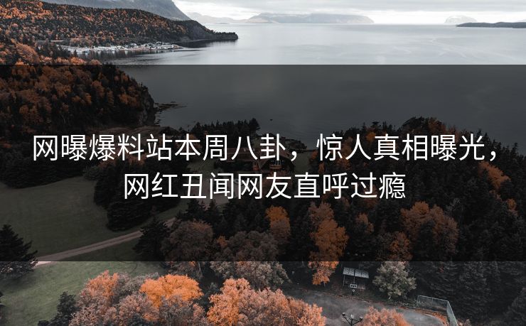 网曝爆料站本周八卦，惊人真相曝光，网红丑闻网友直呼过瘾  第1张