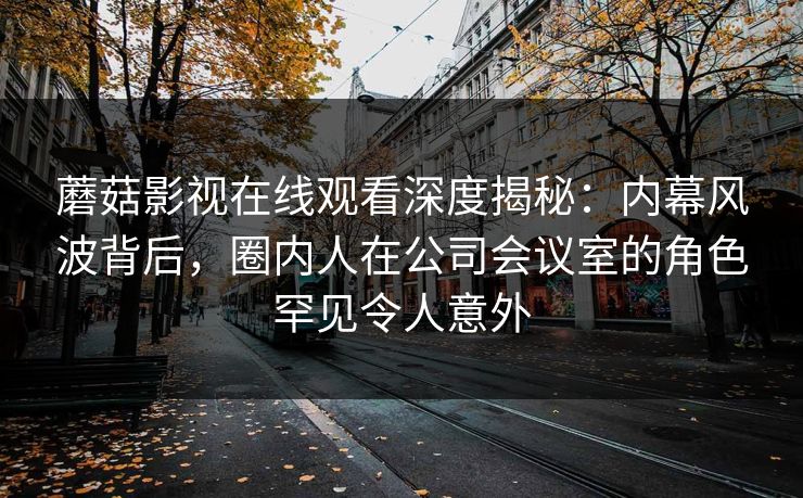 蘑菇影视在线观看深度揭秘：内幕风波背后，圈内人在公司会议室的角色罕见令人意外