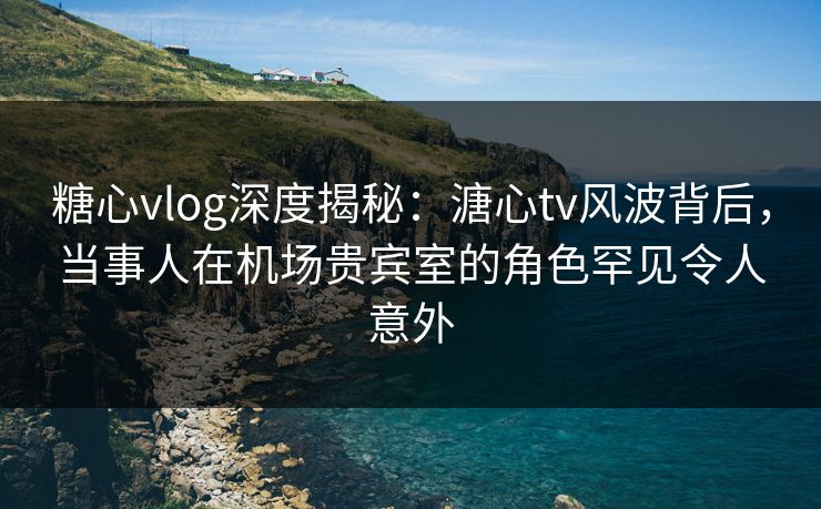 糖心vlog深度揭秘：溏心tv风波背后，当事人在机场贵宾室的角色罕见令人意外