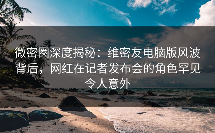 微密圈深度揭秘：维密友电脑版风波背后，网红在记者发布会的角色罕见令人意外