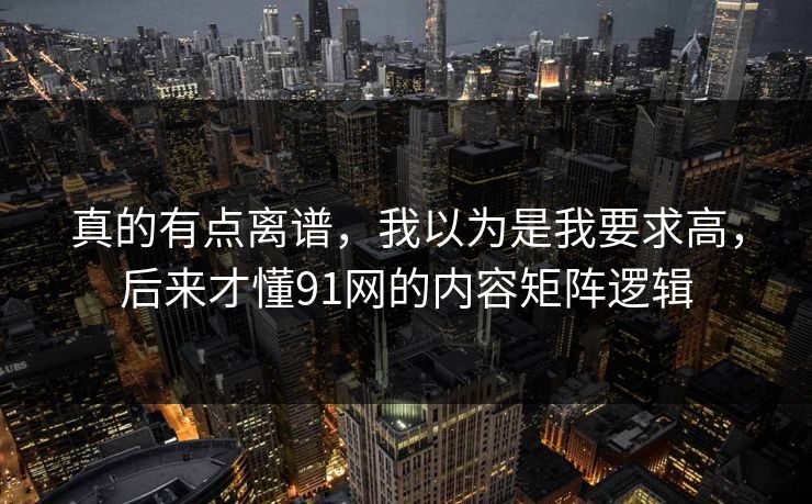 真的有点离谱，我以为是我要求高，后来才懂91网的内容矩阵逻辑  第1张